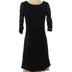 DRESS BARN COCKTAIL DRESS, SIZE 4, BLUE/BLACK